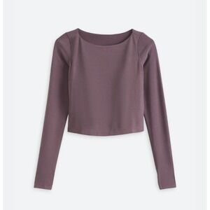 NWT- Thrive Société Boat Neck Long Sleeve Top- Velvet Haze color- XL